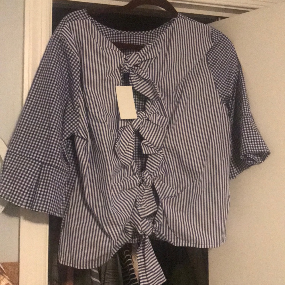 Bow back gingham top